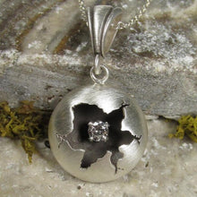 Load image into Gallery viewer, Cracked Pendant with Diamond Sterling Silver
