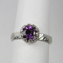 Load image into Gallery viewer, Amethyst twisted bark finish ring size 6

