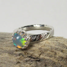Load image into Gallery viewer, Ethiopian Opal Twisted Bark finish ring size 6
