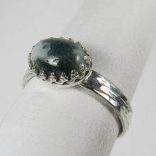 Load image into Gallery viewer, Tree Agate cabochon Twisted Bark ring  Size 6
