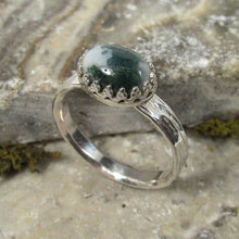 Load image into Gallery viewer, Tree Agate cabochon Twisted Bark ring  Size 6
