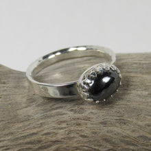 Load image into Gallery viewer, Hematite hammer finished ring size 6 1/2
