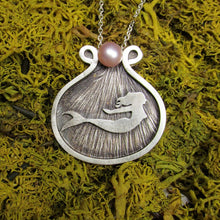 Load image into Gallery viewer, Swimming Mermaid Pendant Pink Pearl
